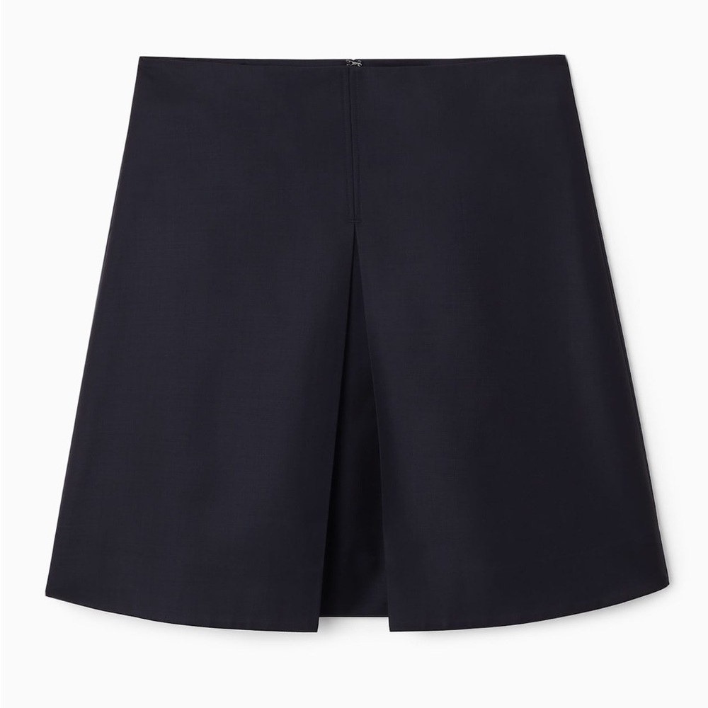 COS PLEATED WOOL-BLEND MINI SKIRT